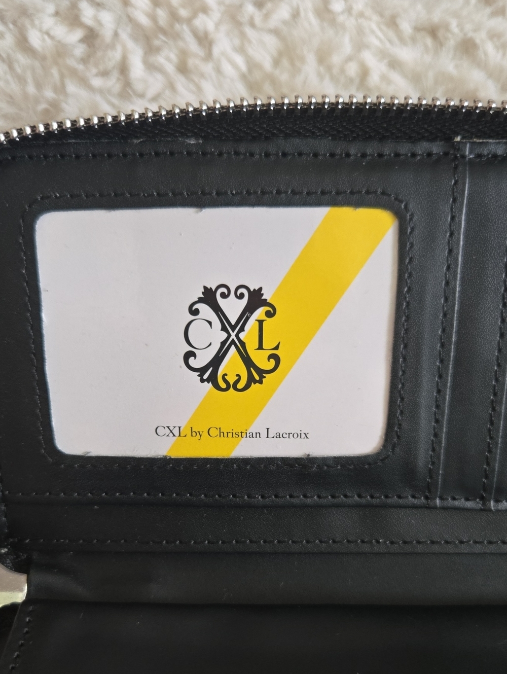 Christian Lacroix Black Croc Zip Wristlet Wallet - Picture 7 of 9